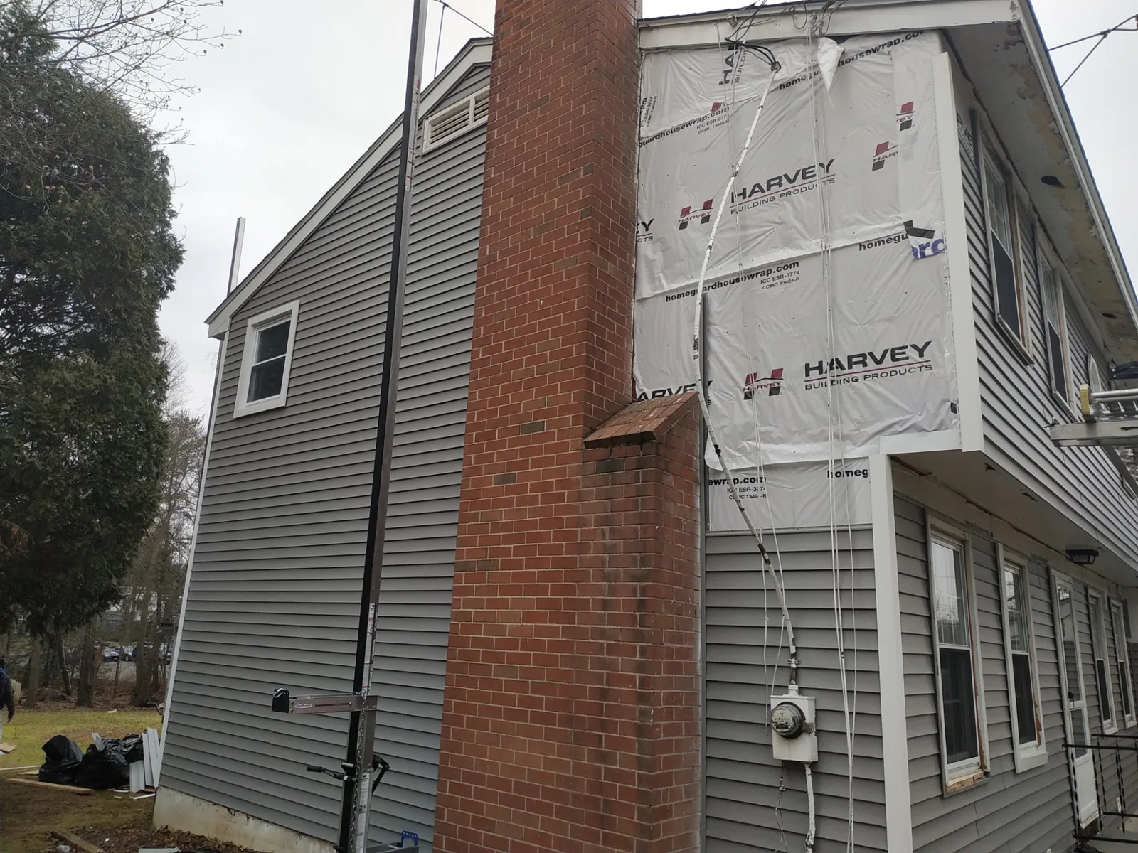 Housewrap and siding work in progress
